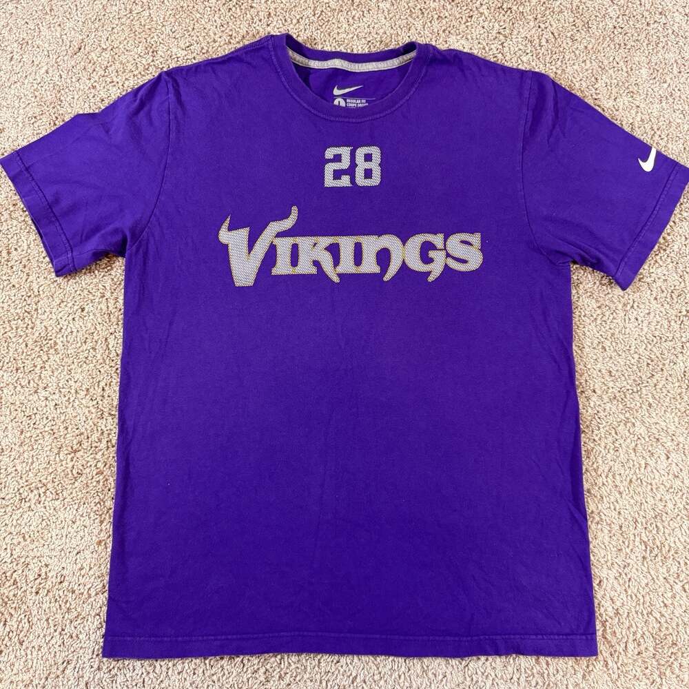 Nike Adrian Peterson Minnesota Vikings‎ #28 Purple T Shirt Large EUC